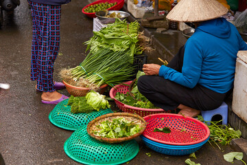 Poster - Variety of vegetables at street market	