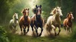 horses in the field generated by ai