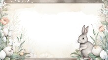 A Picture Of A Rabbit In A Flowery Frame