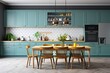Modern Light Blue Kitchen with Laconic Style