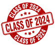 class of 2024 stamp. class of 2024 label. round grunge sign