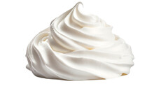 Whipped White Cream  Isolated In White Background.