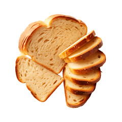 Wall Mural - Sliced bread for breakfast isolated on transparent background