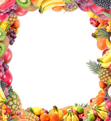 Sticker - Frame of fruits isolated