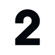 © Custom Media - Number 2 Black Isolated on Transparent or White Background, PNG