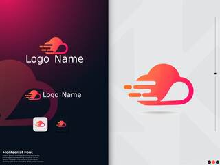 Wall Mural - Fast cloud logo design. Fast. Cloud logo. Business. Speed cloud. Colorful template. Creative design. Sky. Travel. Finance. Premium template