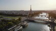 Eiffel tower and Alexander 3 bridge in Paris, France