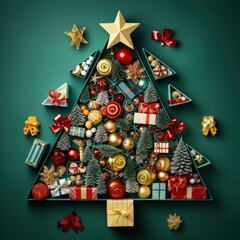 Poster - Festive decor in shape of Christmas tree