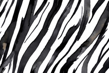 Abstract Watercolor Black Stripes On Transparent Background