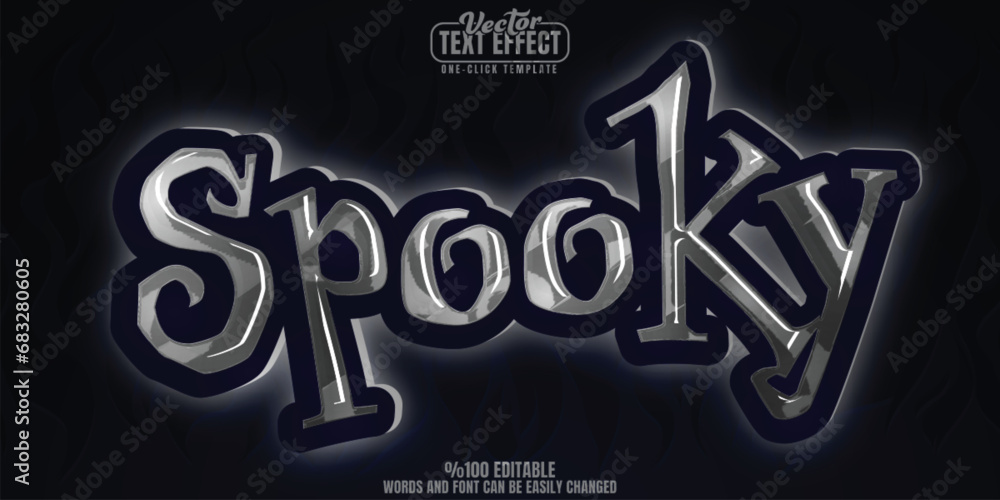 Wooky Text Spooky editable text effect, customizable scary and fear 3D font style ...