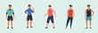 Bundle mit Sportlichen Männern - Gesichtslose Illustrationen