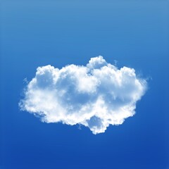 White cloud isolated over blue sky background, 3D illustration