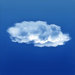 Wall Mural - Cloud isolated over blue sky background 3D illustration, single cloud shape rendering