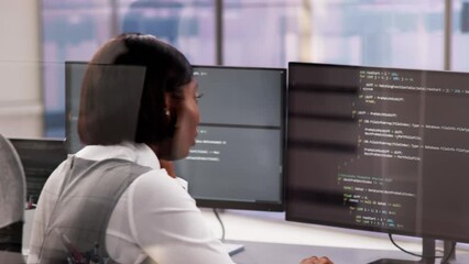 Wall Mural - business engineer analyzing broken code