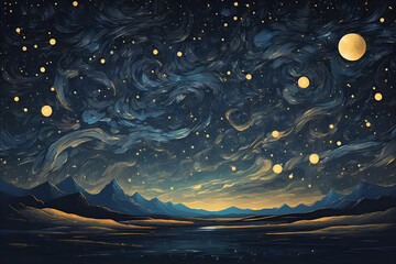 Wall Mural - abstract Star Night Sky background