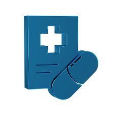 Wall Mural - Blue Medical prescription icon isolated on transparent background. Rx form. Recipe medical. Pharmacy or medicine symbol.