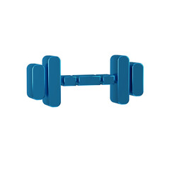 Wall Mural - Blue Dumbbell icon isolated on transparent background. Muscle lifting icon, fitness barbell, gym, sports equipment, exercise bumbbell.