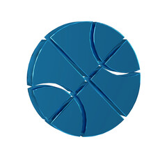 Canvas Print - Blue Basketball ball icon isolated on transparent background. Sport symbol.