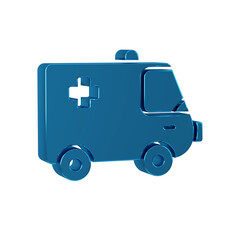 Canvas Print - Blue Ambulance and emergency car icon isolated on transparent background. Ambulance vehicle medical evacuation.