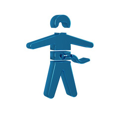 Wall Mural - Blue Bungee jumping icon isolated on transparent background.