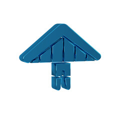 Poster - Blue Hang glider icon isolated on transparent background. Extreme sport.