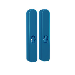 Wall Mural - Blue Ski and sticks icon isolated on transparent background. Extreme sport. Skiing equipment. Winter sports icon.