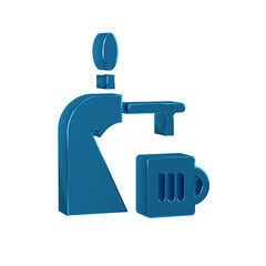 Sticker - Blue Beer tap with glass icon isolated on transparent background.