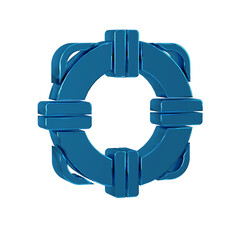 Poster - Blue Lifebuoy icon isolated on transparent background. Lifebelt symbol.