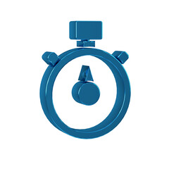 Sticker - Blue Stopwatch icon isolated on transparent background. Time timer sign. Chronometer sign.