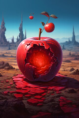 Wall Mural - apple grow out of an apple generative ai