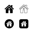 © Xartify - home icon for apps and websites, House icon, Home sign in circle or Main page icon in filled, thin line, outline and stroke style