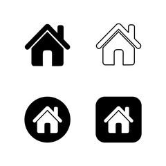 home icon for apps and websites, House icon, Home sign in circle or Main page icon in filled, thin line, outline and stroke style