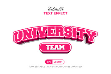 Wall Mural - University Text Effect Curved Style. Editable Text Effect.