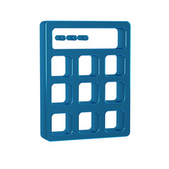 Sticker - Blue Password protection and safety access icon isolated on transparent background. Security, safety, protection, privacy concept.