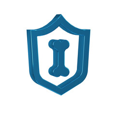 Sticker - Blue Animal health insurance icon isolated on transparent background. Pet protection concept.