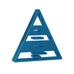 Poster - Blue Business pyramid chart infographics icon isolated on transparent background. Pyramidal stages graph elements.