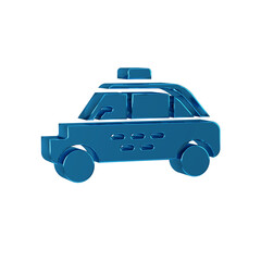 Sticker - Blue Taxi car icon isolated on transparent background.