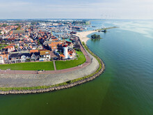 Aerial From The Traditional Town Urk At The IJsselmeer In The Netherlands