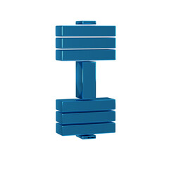 Poster - Blue Dumbbell icon isolated on transparent background. Muscle lifting icon, fitness barbell, gym, sports equipment, exercise bumbbell.