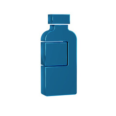 Canvas Print - Blue Fitness shaker icon isolated on transparent background. Sports shaker bottle with lid for water and protein cocktails.