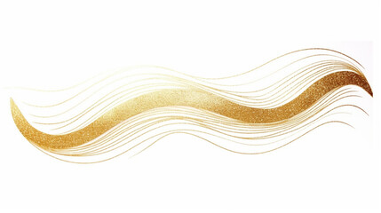 Wall Mural - Gold glitter curve wave isolated white background