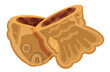 Bungeoppang, Korean Fish-shaped bread. Korean snack illustration vector.