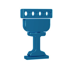 Canvas Print - Blue Medieval goblet icon isolated on transparent background. Holy grail.