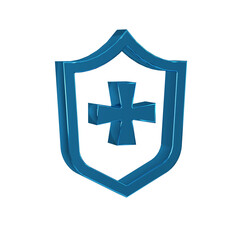 Canvas Print - Blue Shield icon isolated on transparent background. Guard sign. Security, safety, protection, privacy concept.