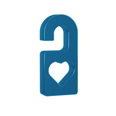 Sticker - Blue Please do not disturb with heart icon isolated on transparent background. Hotel Door Hanger Tags.