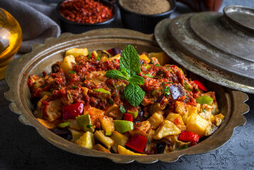 Wall Mural - Turkish style mixed vegetable fried (Karisik Kizartma)