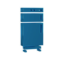 Sticker - Blue Refrigerator icon isolated on transparent background. Fridge freezer refrigerator. Household tech and appliances.