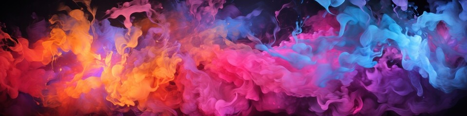 Canvas Print - A group of multicolored clouds of paint