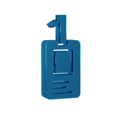 Poster - Blue Identification badge icon isolated on transparent background. It can be used for presentation, identity of the company, advertising.