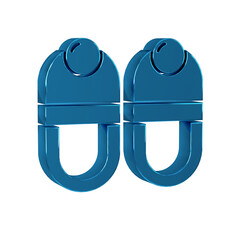 Poster - Blue Slippers icon isolated on transparent background. Flip flops sign.